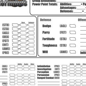 mutants and masterminds character sheets